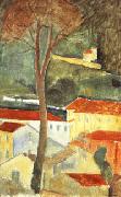Amedeo Modigliani landscape at cagnes painting